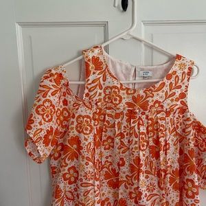 Orange and white crown and ivy cold shoulder summer dress
